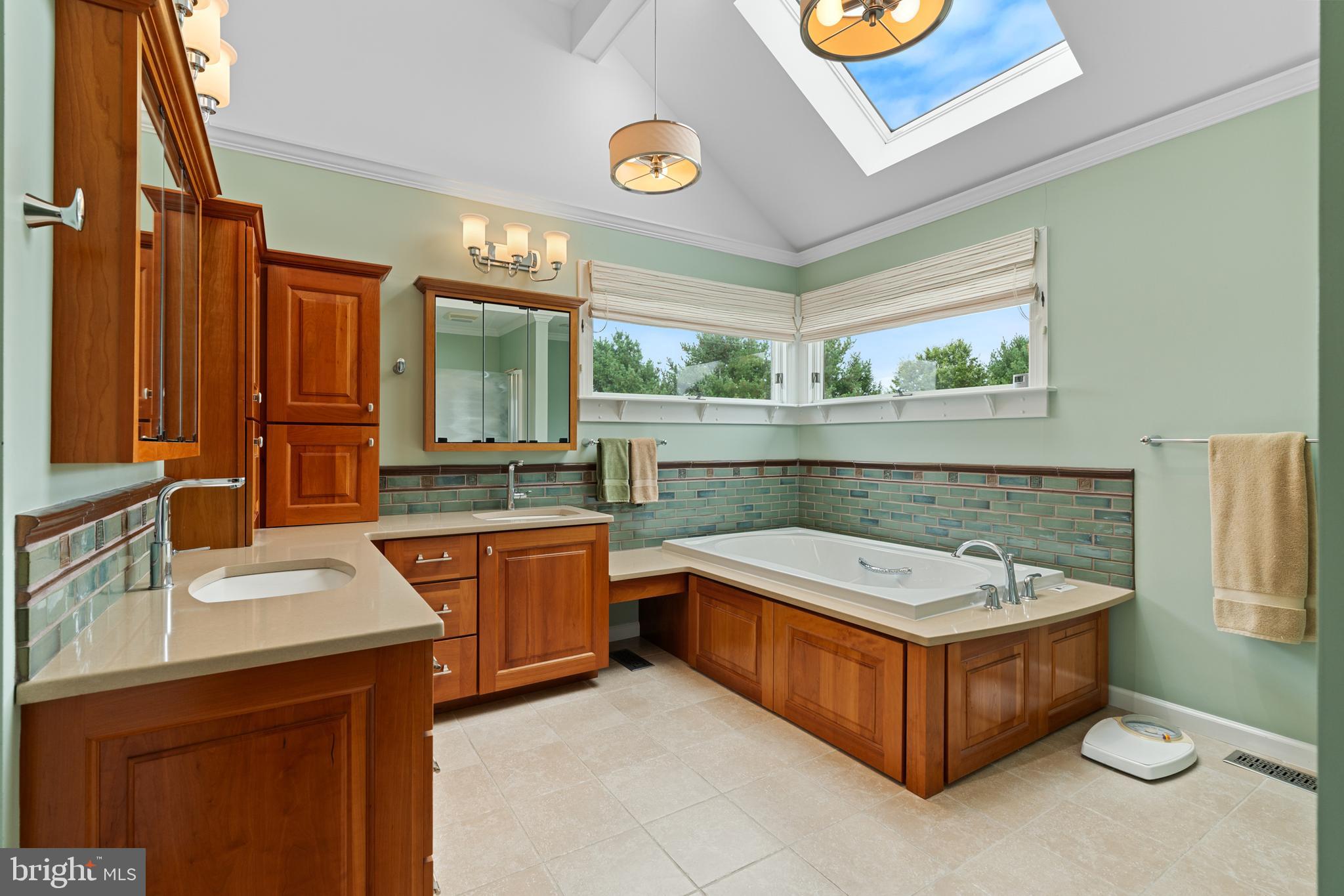 1010 Branch Mill Road Telford, PA 18969 - Photo 31 of 74 a bathroom with a double vanity sink a mirror and a bathtub