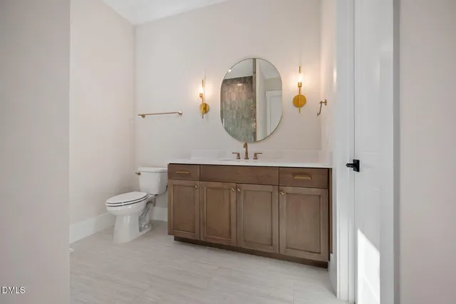 a view of an empty room with windows