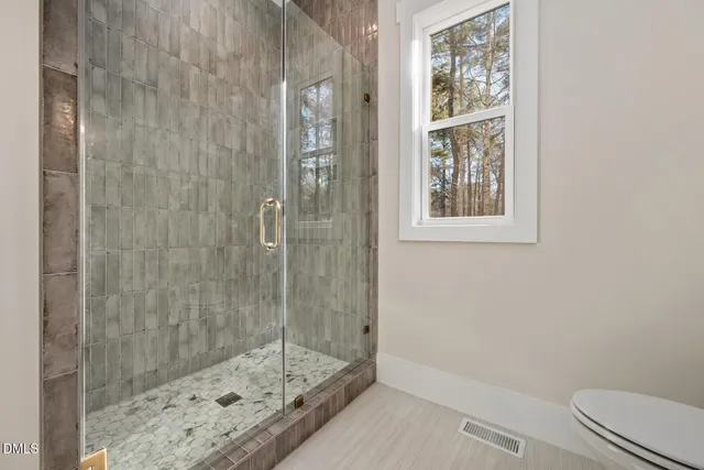 a view of outdoor space with wooden floor and city view