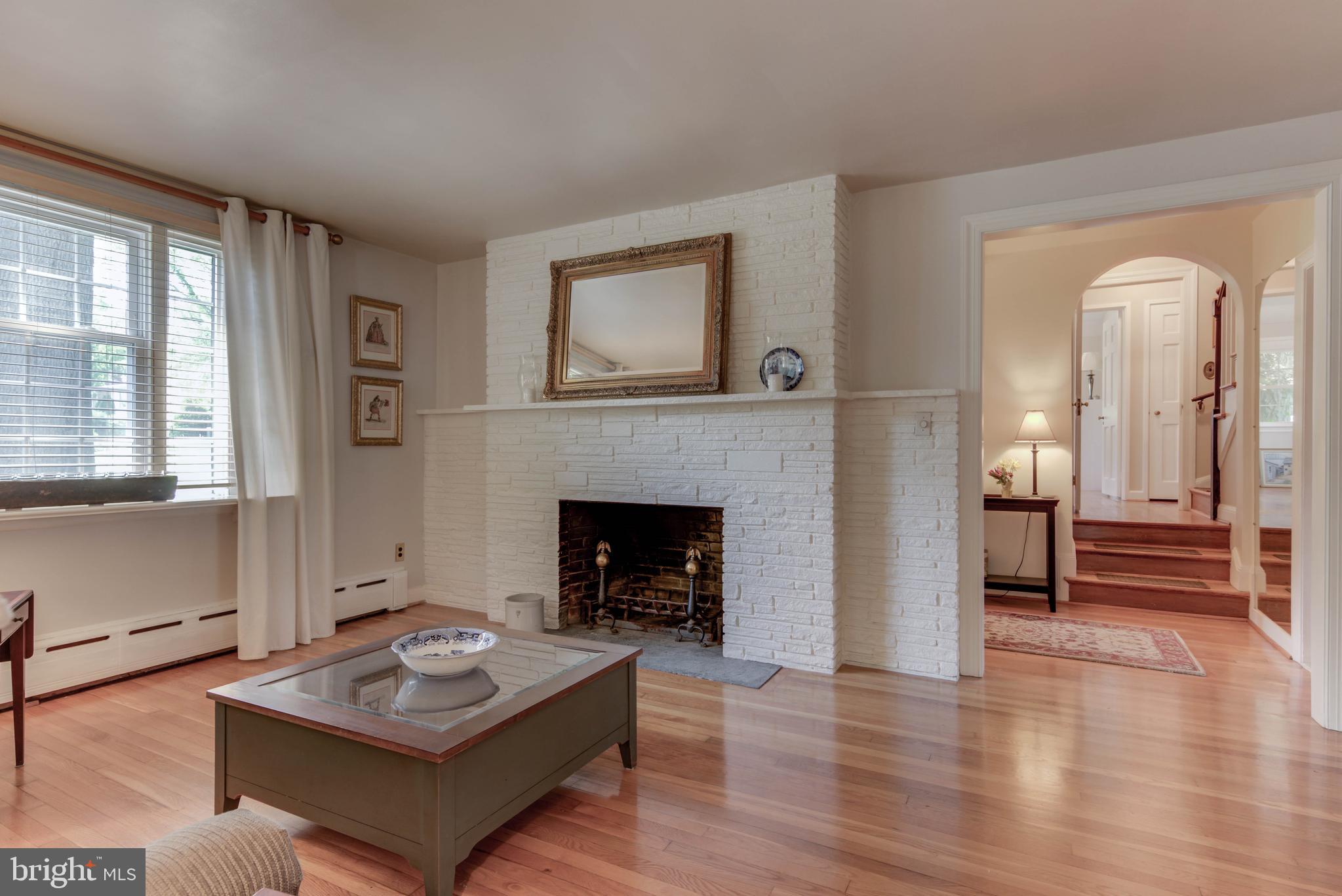 217 N Road Wilmington, DE 19809 - Photo 6 of 33 Living Room with Wood Burning Fireplace