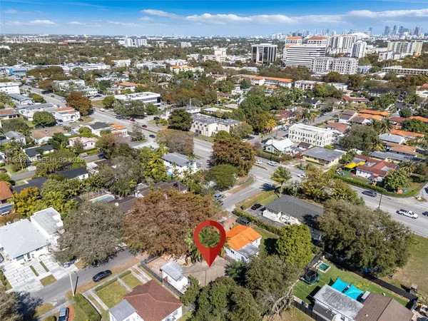 an aerial view of a city