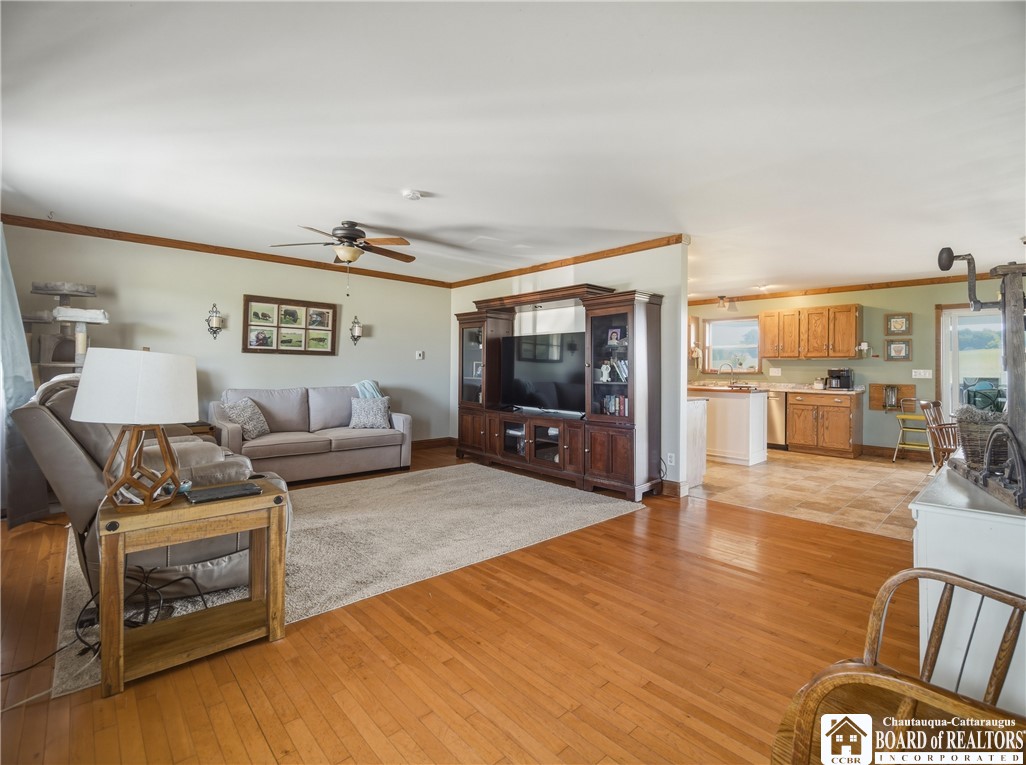 1546 Swede Road Harmony, NY 14710 - Photo 31 of 49 Living room open to the kitchen and dining area