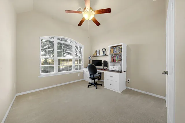 a view of workspace with a window