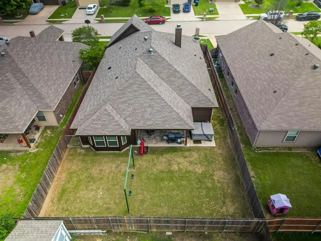 an aerial view of a house