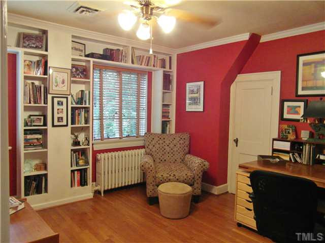 2216 St Marys Street Raleigh, NC 27608 - Photo 19 of 25 Bedroom 3 is serving as an office currently. Built in bookshelves are great for special sentiments or books...