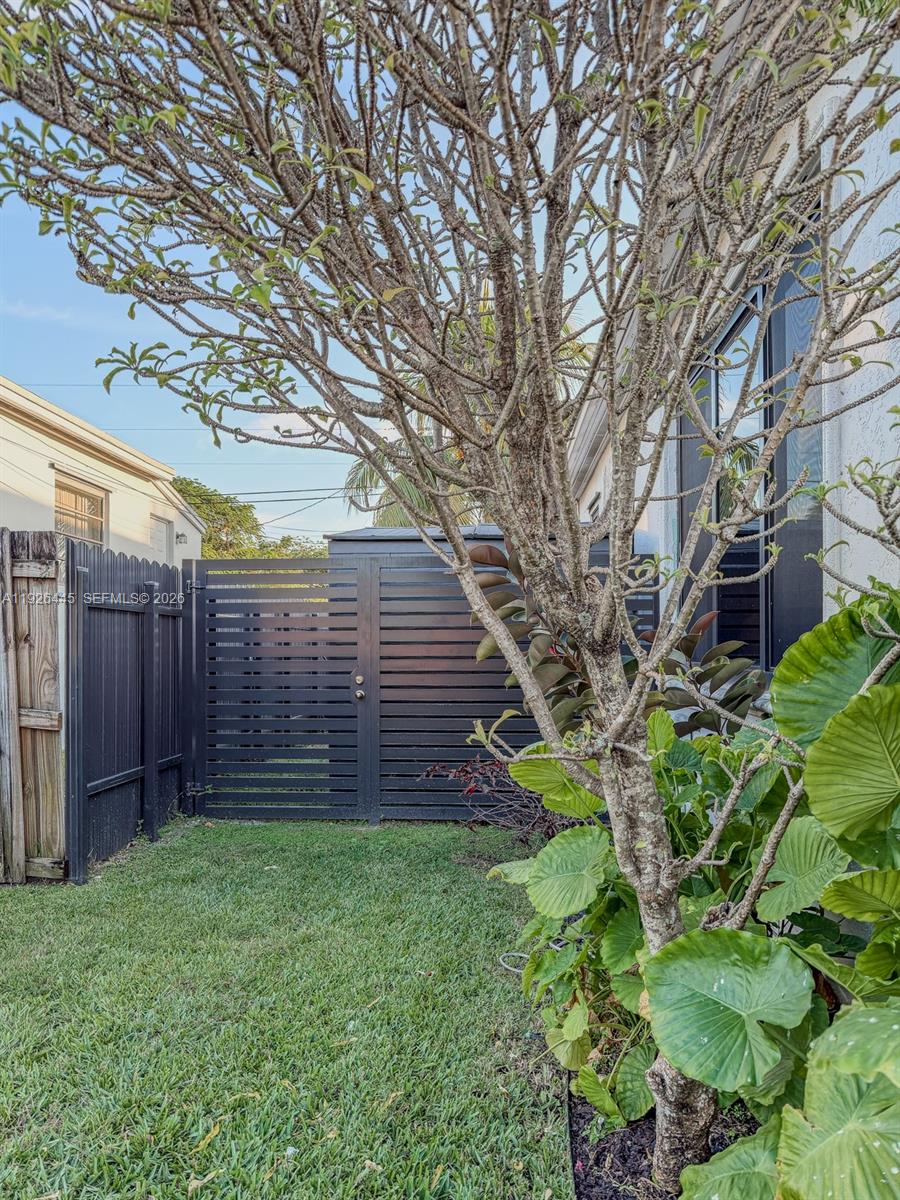 7840 Southwest 18th Terrace Miami, FL 33155 - Photo 25 of 28 a view of a backyard with wooden fence and a large tree