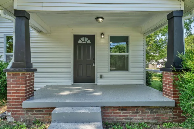 a view of house and front door
