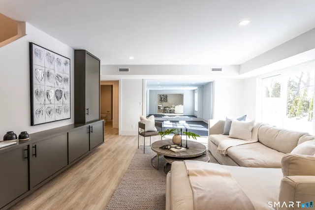 a living room with furniture