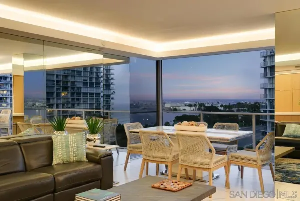 a terrace with seating space