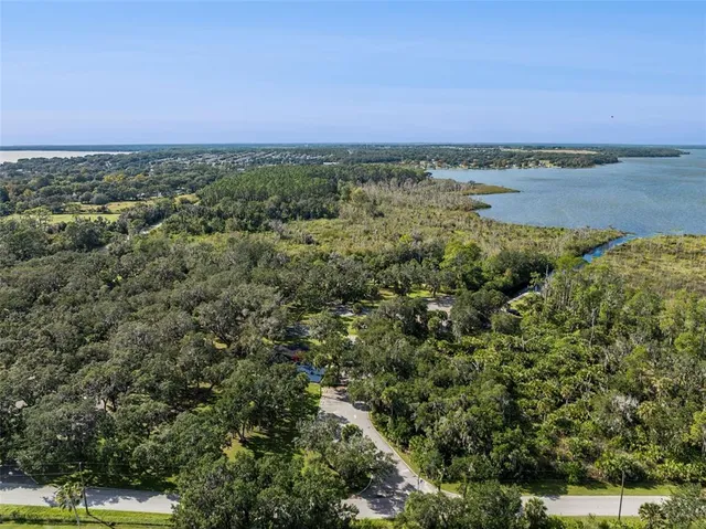 a view of a swimming pool with a yard