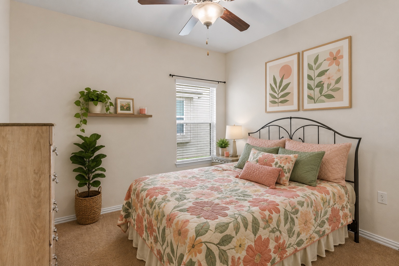 10413 Crescendo Lane Austin, TX 78747 - Photo 19 of 32 A well-lit bedroom features plush carpeting and a modern ceiling fan for ultimate comfort.