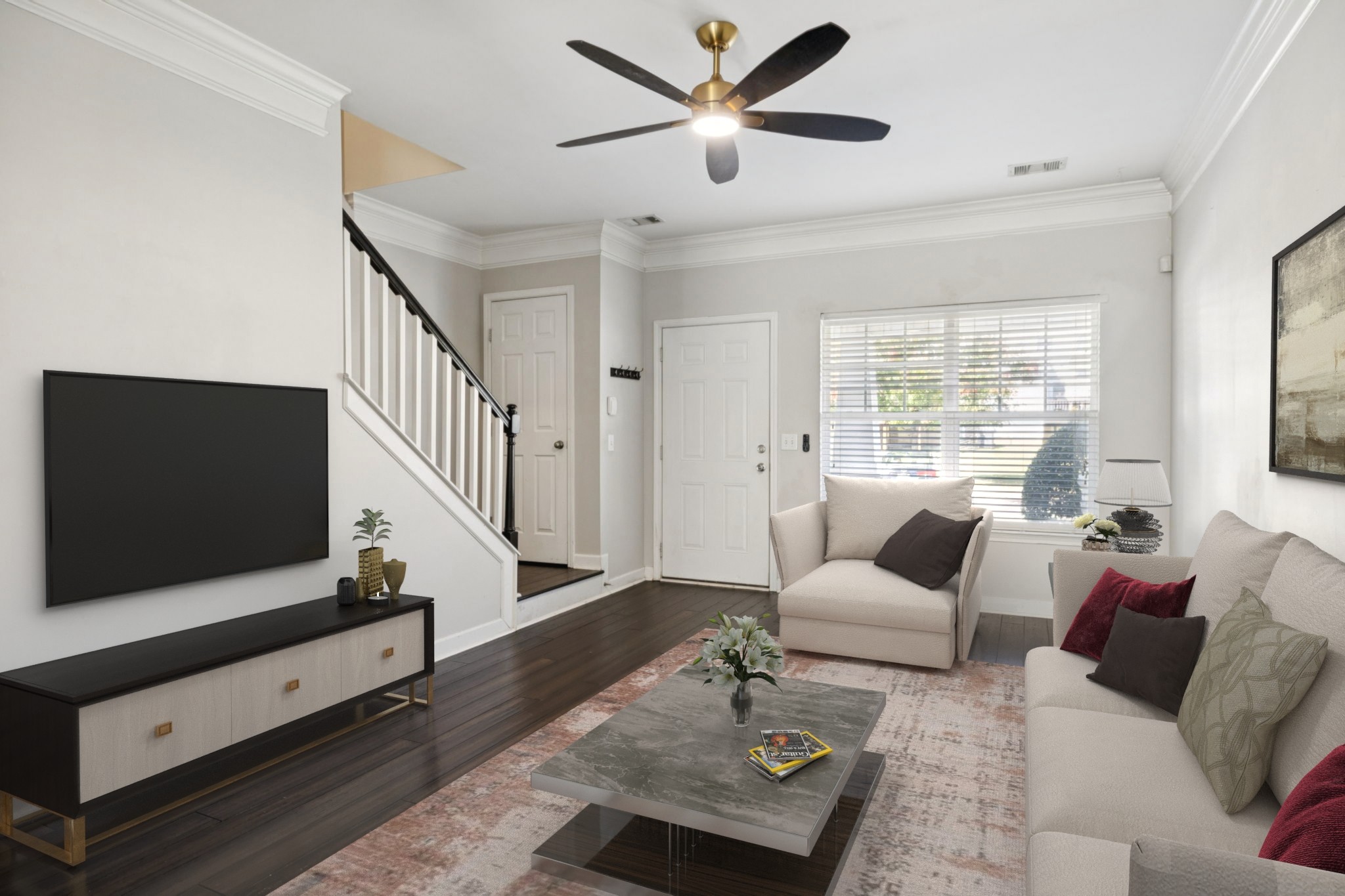 1832 Lincoya Bay Drive Nashville, TN 37214 - Photo 4 of 33 a living room with furniture and a flat screen tv