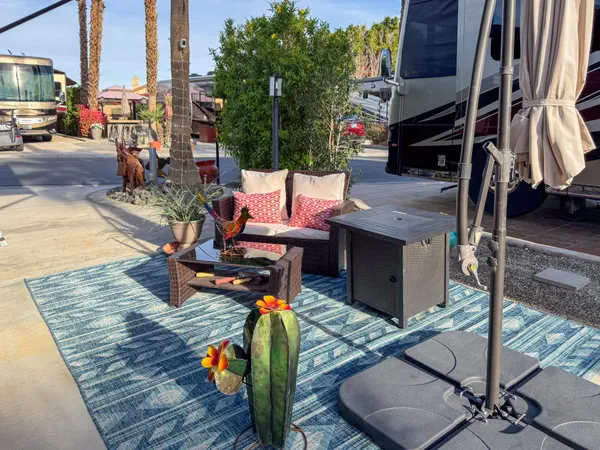a view of outdoor seating space