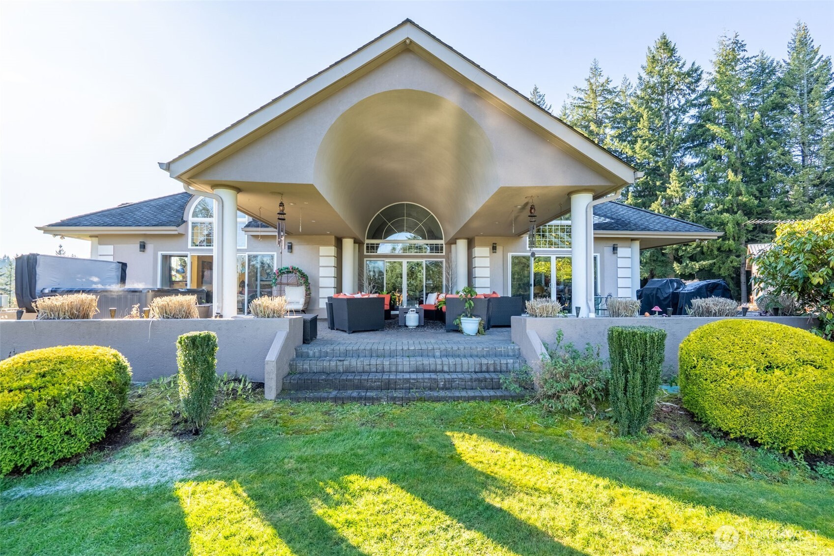 2599 Seminary Hill Road Centralia, WA 98531 - Photo 23 of 40 a front view of house with a garden and patio