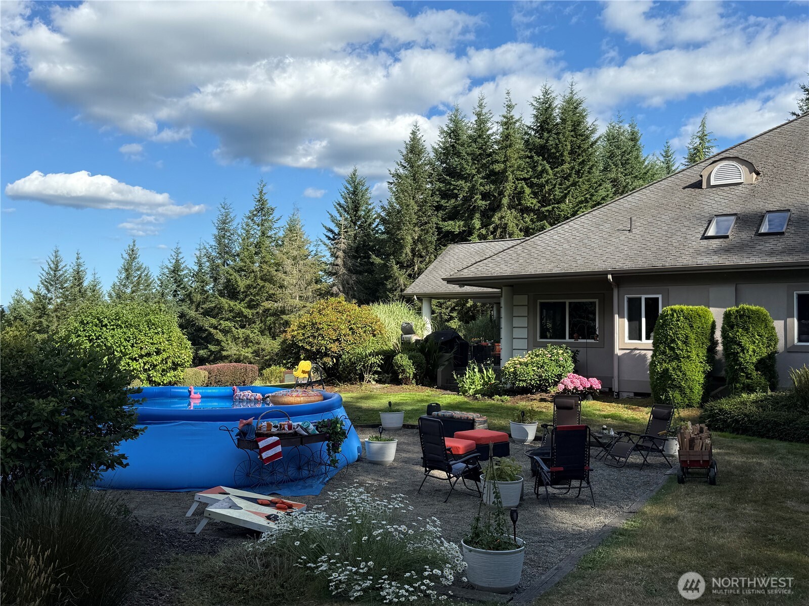 2599 Seminary Hill Road Centralia, WA 98531 - Photo 36 of 40 a view of backyard with outdoor seating and green space