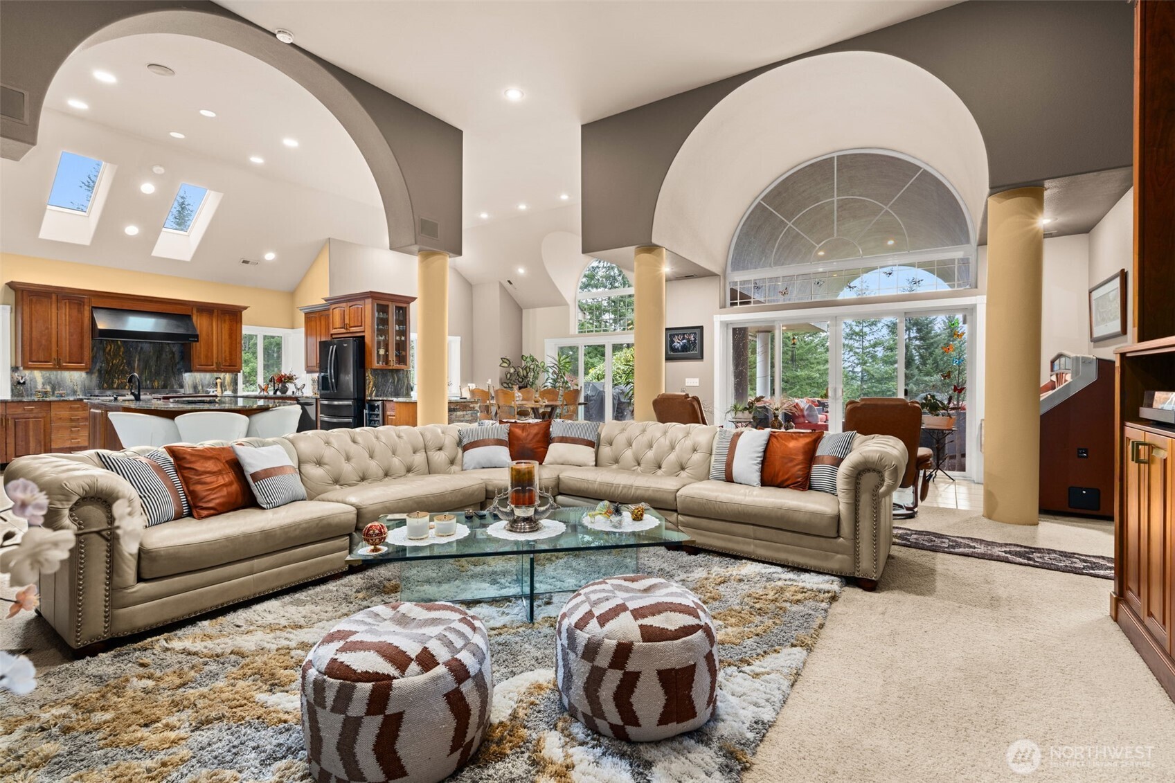 2599 Seminary Hill Road Centralia, WA 98531 - Photo 8 of 40 a living room with fireplace furniture and a large window