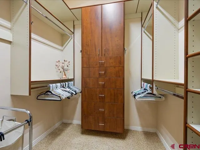 a front door with a mirror