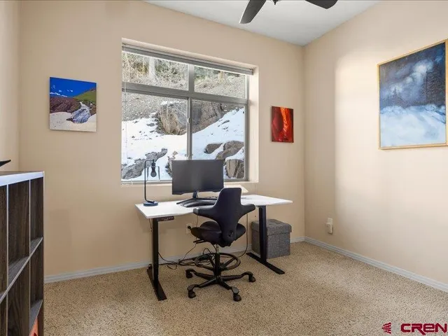 a view of workspace with a window