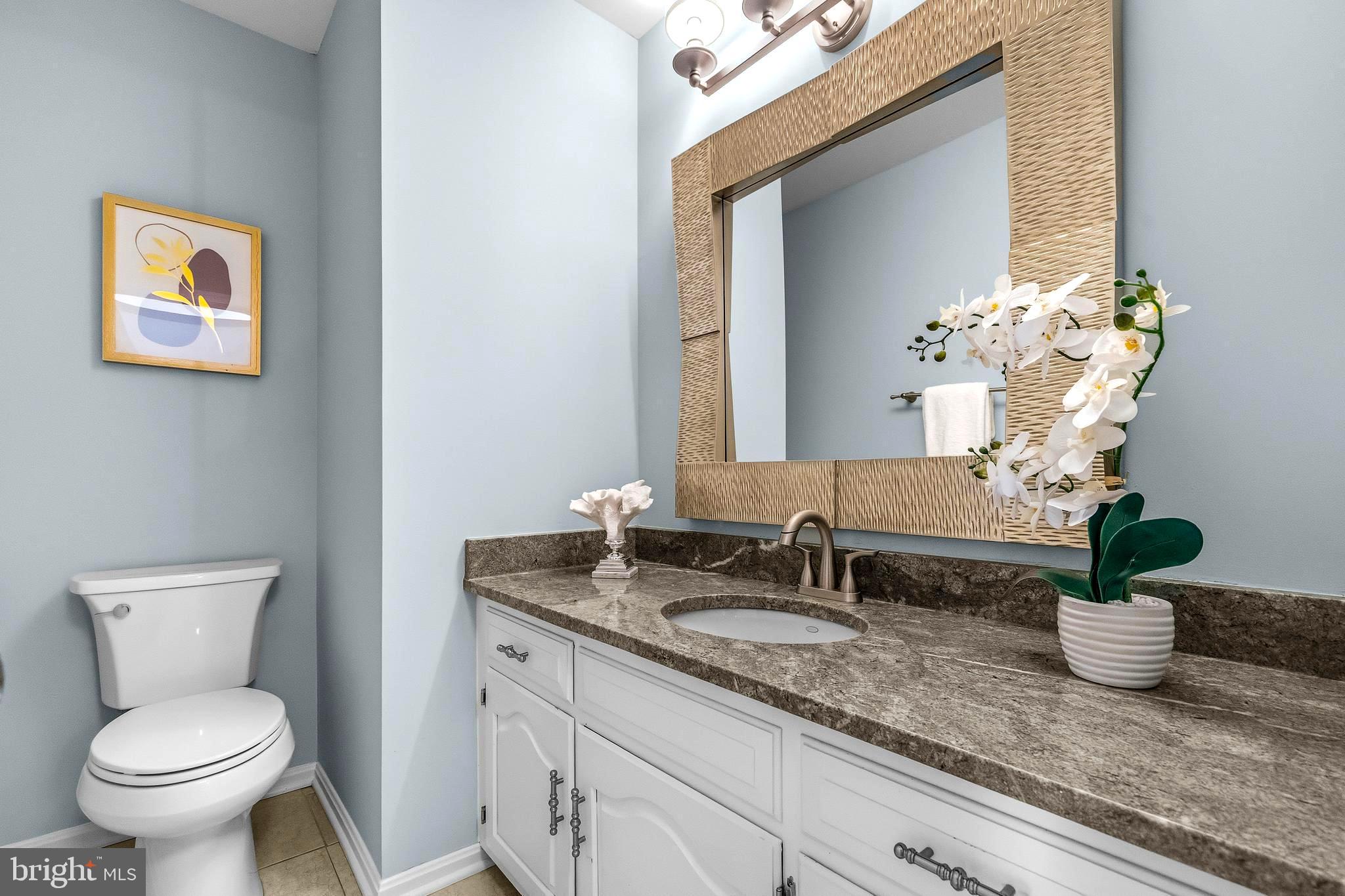 4007 West Braddock Road Alexandria, VA 22304 - Photo 18 of 52 a bathroom with a granite countertop toilet and a sink