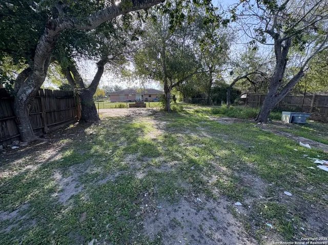 a view of backyard with green space