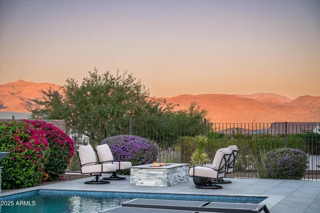 a view of a terrace with sitting area