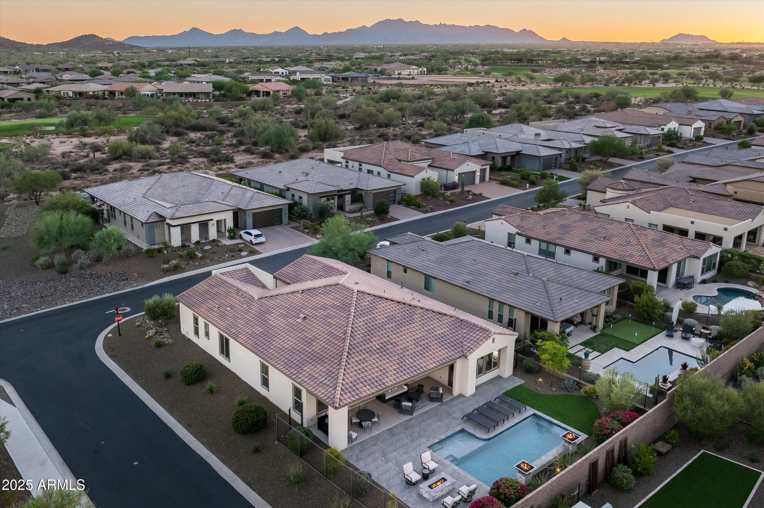 17864 East Veit Springs Drive Rio Verde, AZ 85263 - Photo 33 of 44 an aerial view of a house with a garden