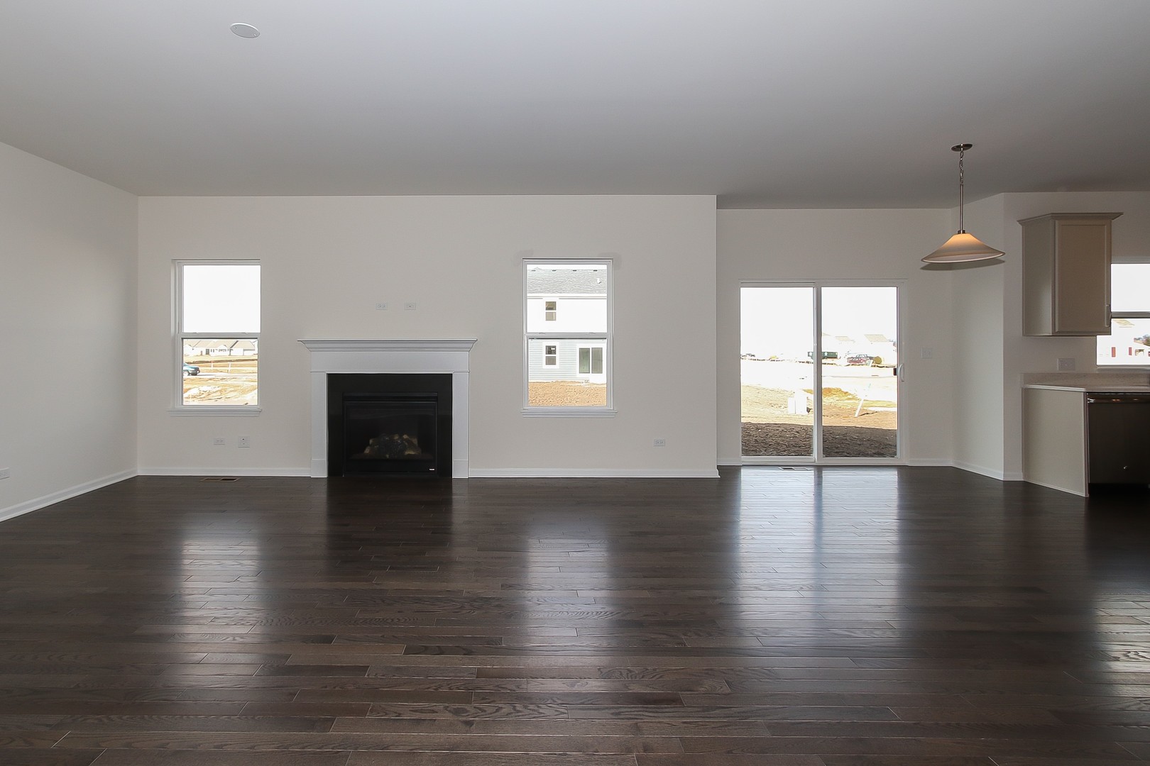1309 Endicott Road South Elgin, IL 60177 - Photo 12 of 29 an empty room with wooden floor fireplace and windows