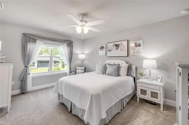 a view of a swimming pool and lounge chair