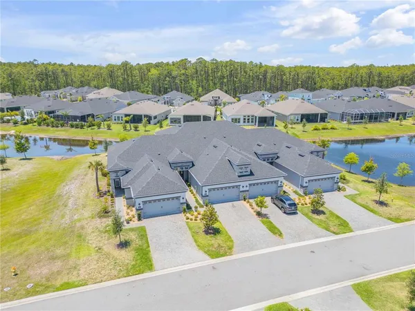 a view of a house with potted plants