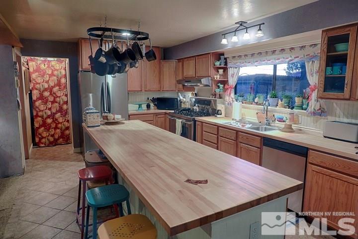 255 Curnow Canyon Road Reno, NV 89510 - Photo 3 of 25 a kitchen with stainless steel appliances granite countertop a sink a stove and cabinets