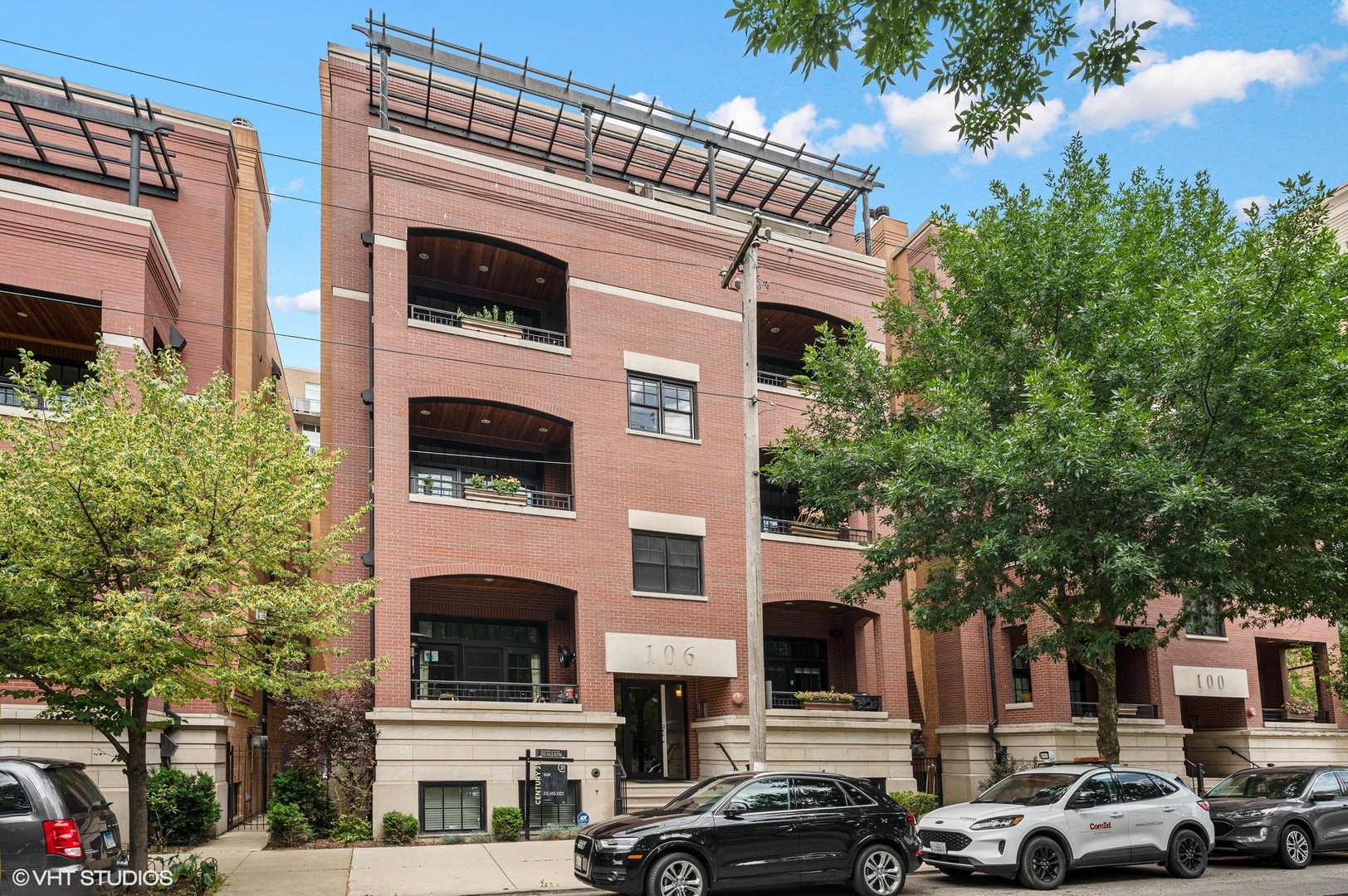 a view of multiple house with a yard
