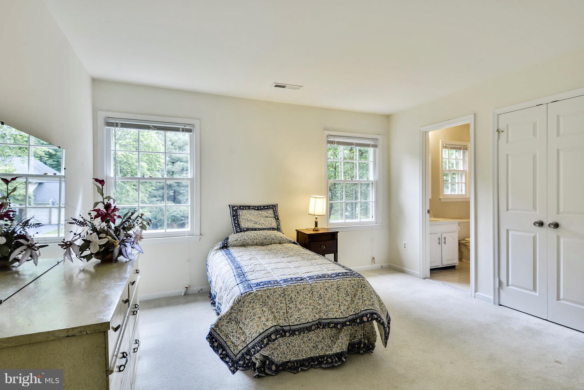 6505 Deidre Terrace McLean, VA 22101 - Photo 19 of 30 a bedroom with a bed potted plant on the dresser and floor