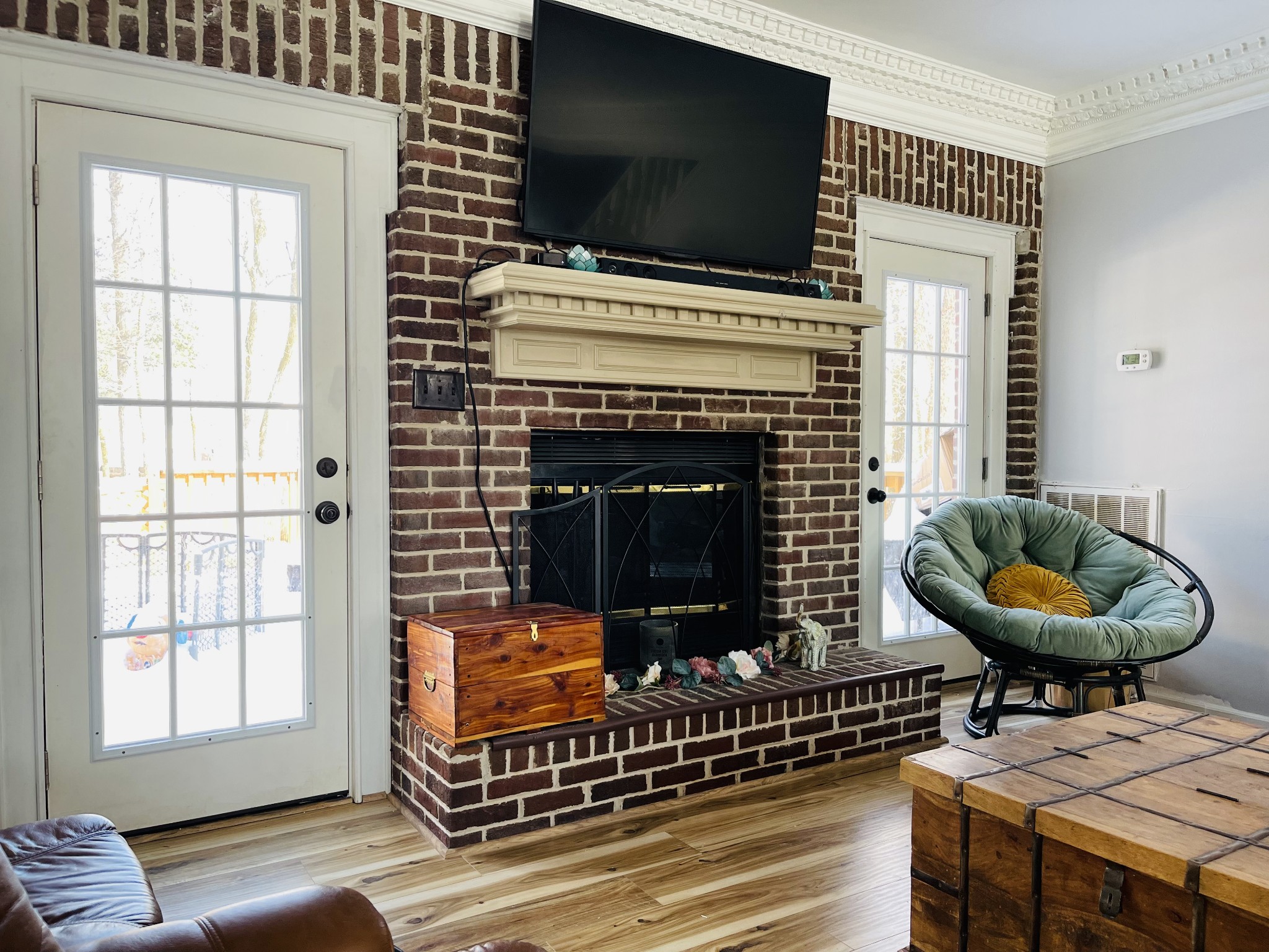 1510 Chestnut Cove Road Chapel Hill, TN 37034 - Photo 17 of 25 a living room with furniture a flat screen tv and a fireplace