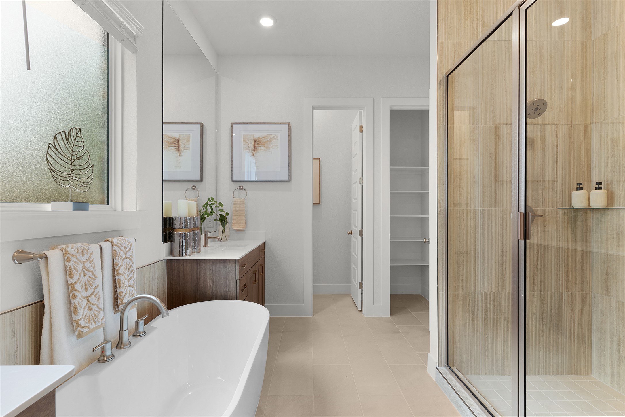 104 Beautiful Wisdom Court Georgetown, TX 78628 - Photo 15 of 33 a bathroom with a tub shower sink and mirror