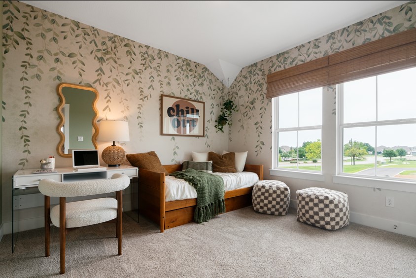 104 Beautiful Wisdom Court Georgetown, TX 78628 - Photo 21 of 29 a bedroom with furniture and a large window