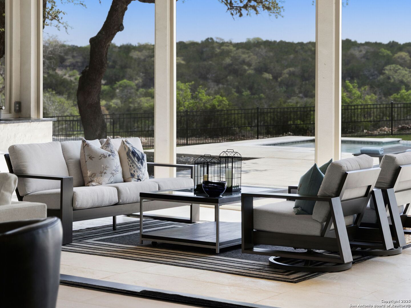 137 Phillip Ranch Road Boerne, TX 78006 - Photo 44 of 61 a view of living room with furniture and floor to ceiling window