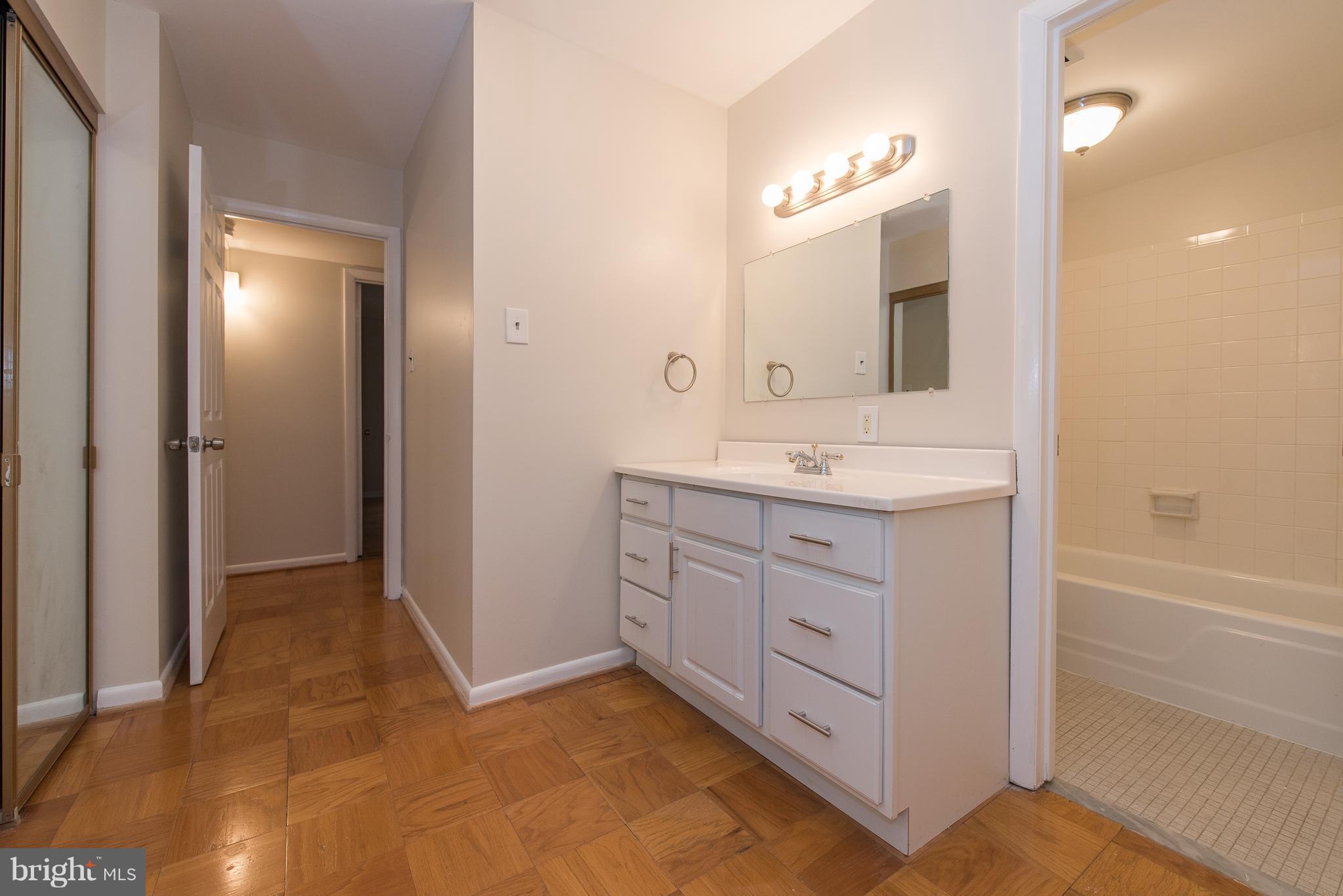 5232 West Running Brook Road, Unit 301 Columbia, MD 21044 - Photo 24 of 29 a bathroom with a sink a vanity and a mirror