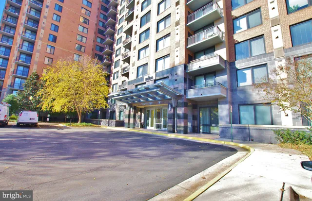 a front view of a multi story building