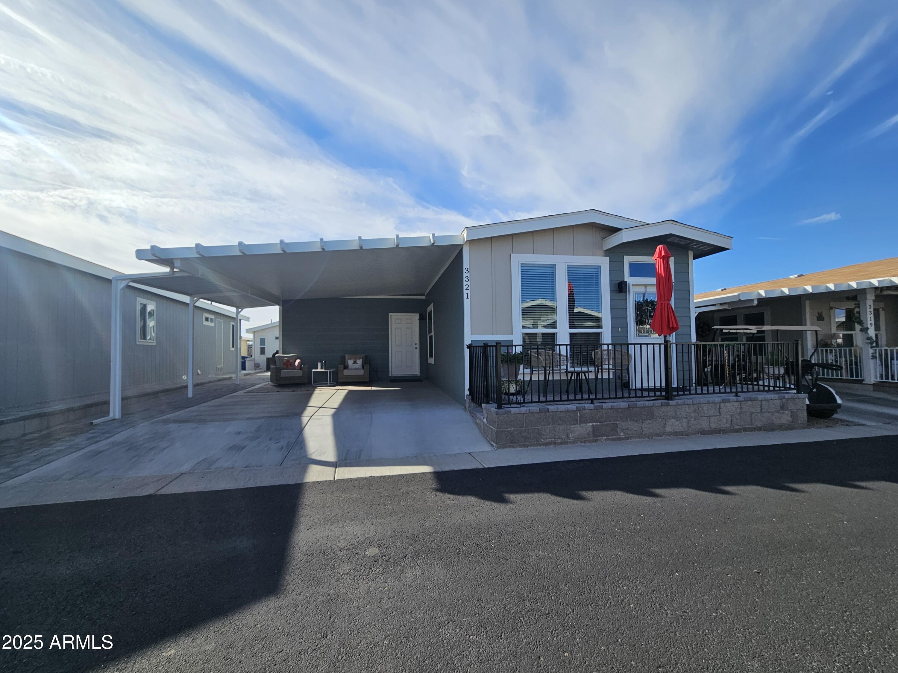 a view of a house with sitting area