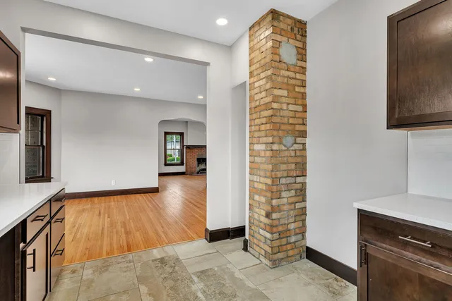 a view of livingroom with hallway