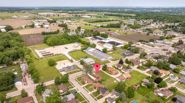 an aerial view of residential building with outdoor space