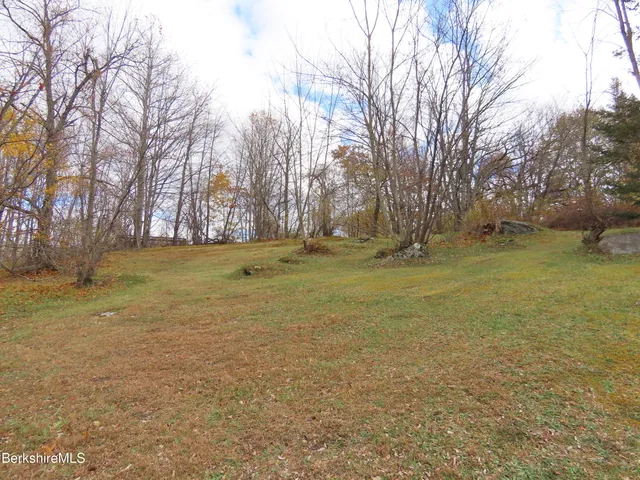 a view of outdoor space with trees all around
