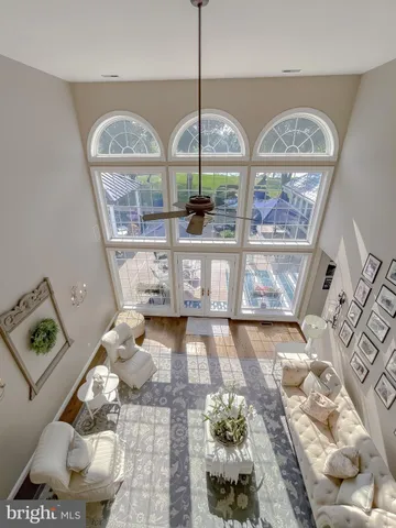 a view of a backyard with sitting area