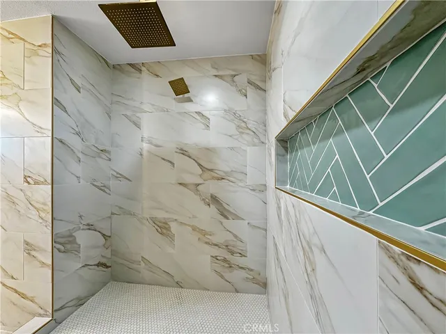 a bathroom with shower