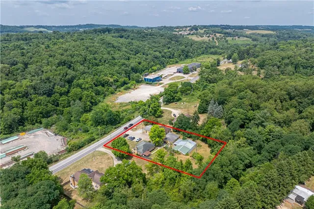 an aerial view of multiple house