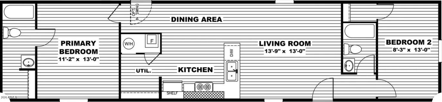 C West Gleeson Road Elfrida, AZ 85610 - Photo 21 of 22 2 BEDS - Floor plan - Actual may vary