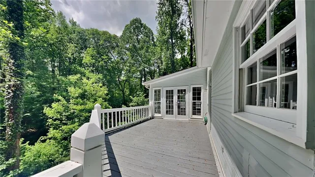 a view of a house with a deck