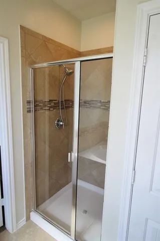 a view of a room that has a window in it