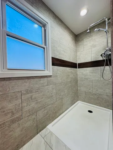 a bathroom with a shower