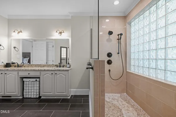 a bathroom with a shower